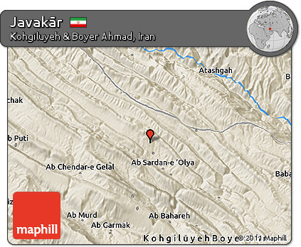 Shaded Relief 3D Map of Javakār