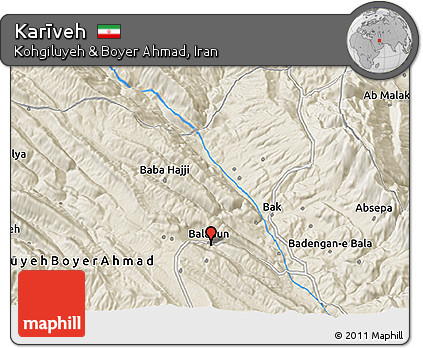 Shaded Relief 3D Map of Karīveh