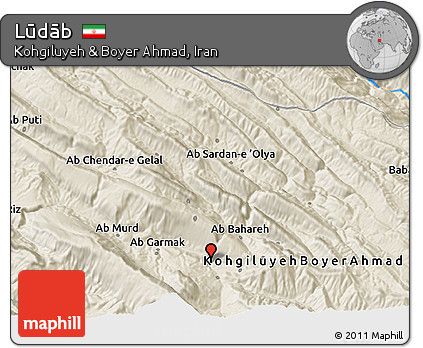 Shaded Relief 3D Map of Lūdāb