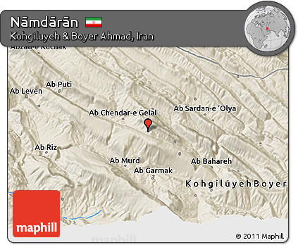 Shaded Relief 3D Map of Nāmdārān
