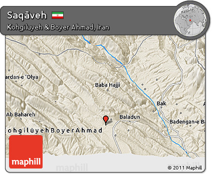 Shaded Relief 3D Map of Saqāveh