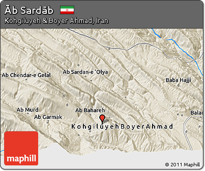 Shaded Relief 3D Map of Āb Sardāb