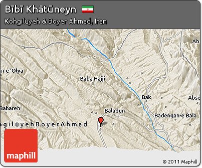 Shaded Relief 3D Map of Bībī Khātūneyn