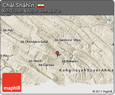 Shaded Relief 3D Map of Chāl Shāhīn