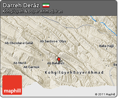 Shaded Relief 3D Map of Darreh Derāz