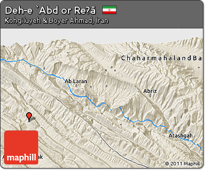 Shaded Relief 3D Map of Deh-e `Abd Or Reẕā