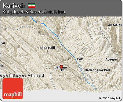 Shaded Relief 3D Map of Karīveh