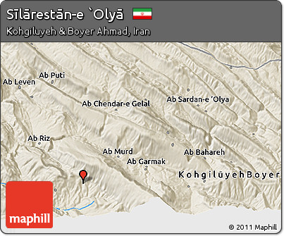 Shaded Relief 3D Map of Sīlārestān-e `Olyā