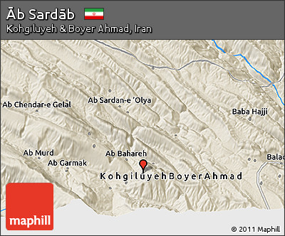 Shaded Relief 3D Map of Āb Sardāb