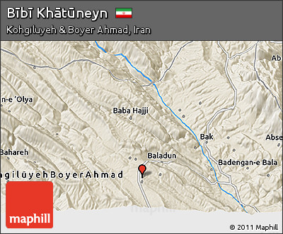 Shaded Relief 3D Map of Bībī Khātūneyn