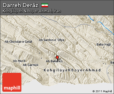 Shaded Relief 3D Map of Darreh Derāz