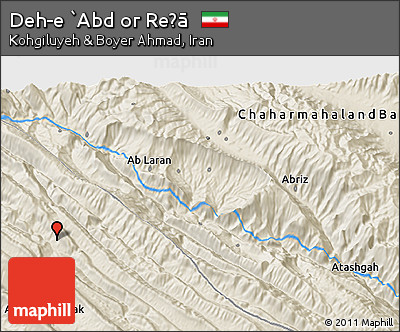 Shaded Relief 3D Map of Deh-e `Abd Or Reẕā