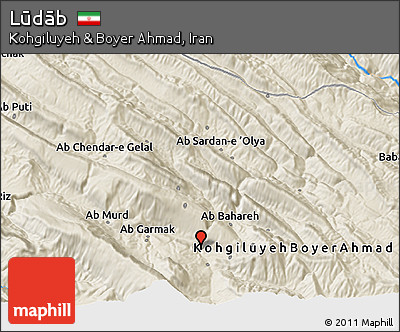 Shaded Relief 3D Map of Lūdāb