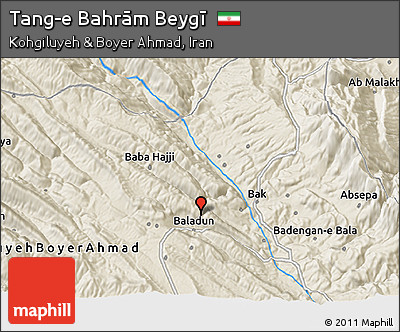 Shaded Relief 3D Map of Tang-e Bahrām Beygī