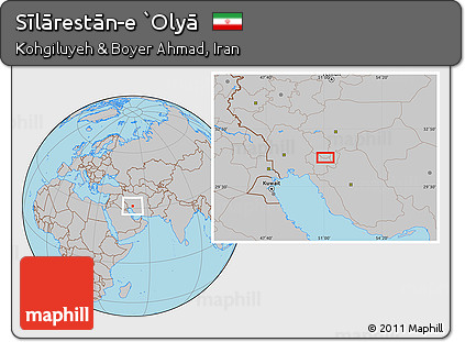 Gray Location Map of Sīlārestān-e `Olyā