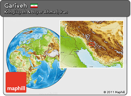 Physical Location Map of Garīveh