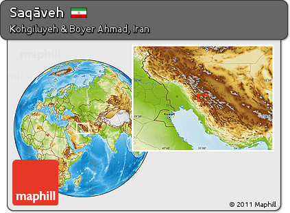 Physical Location Map of Saqāveh
