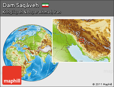 Physical Location Map of Dam Saqāveh