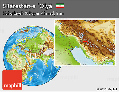 Physical Location Map of Sīlārestān-e `Olyā