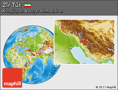 Physical Location Map of Zīr Tūt