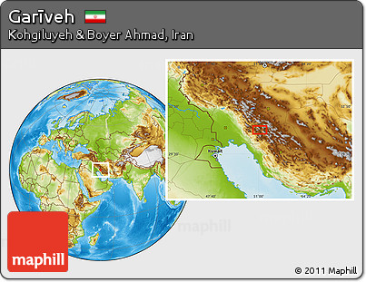 Physical Location Map of Garīveh