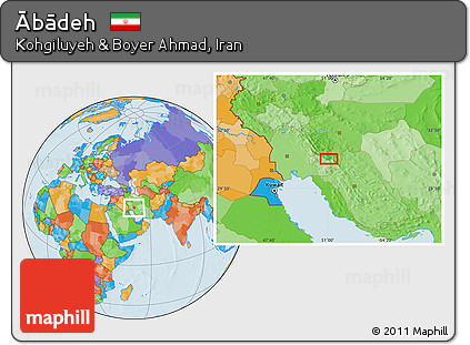 Political Location Map of Ābādeh
