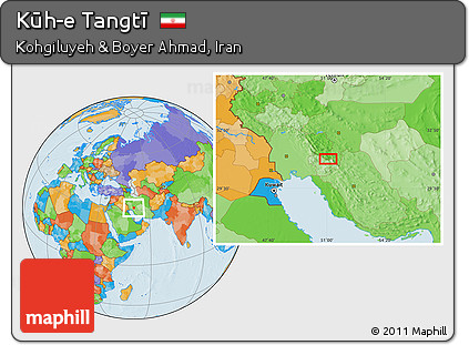 Political Location Map of Kūh-e Tangtī