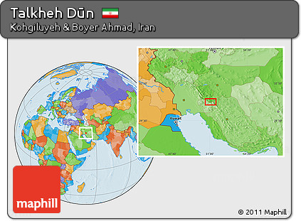 Political Location Map of Talkheh Dūn