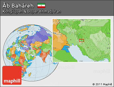 Political Location Map of Āb Bahāreh