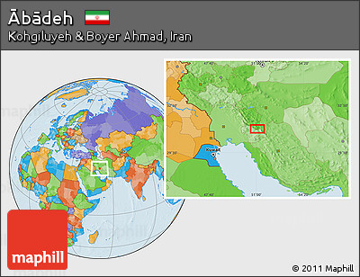 Political Location Map of Ābādeh