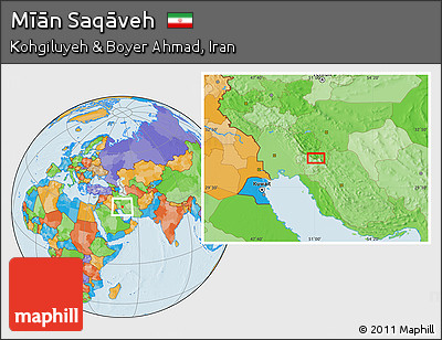 Political Location Map of Mīān Saqāveh