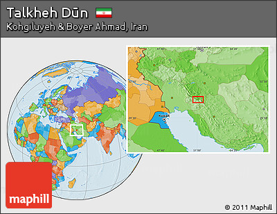 Political Location Map of Talkheh Dūn