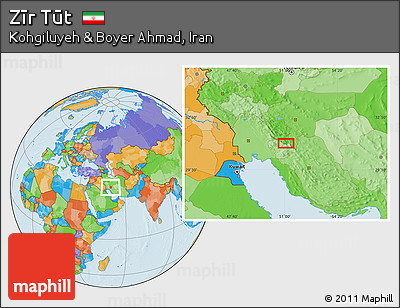 Political Location Map of Zīr Tūt