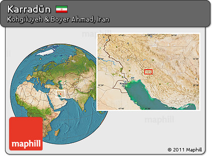 Satellite Location Map of Karradūn