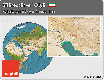 Satellite Location Map of Sīlārestān-e `Olyā