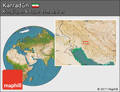 Satellite Location Map of Karradūn