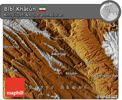 Physical Map of Bībī Khātūn