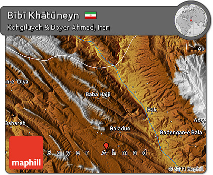 Physical Map of Bībī Khātūneyn