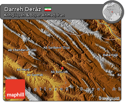 Physical Map of Darreh Derāz
