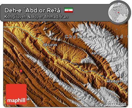 Physical Map of Deh-e `Abd Or Reẕā