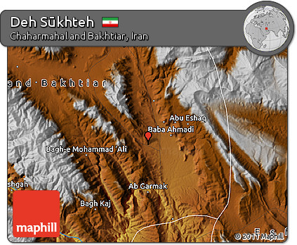 Physical Map of Deh Sūkhteh