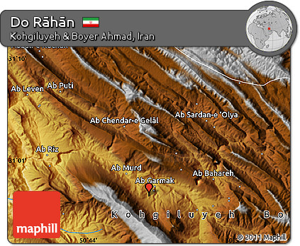 Physical Map of Do Rāhān