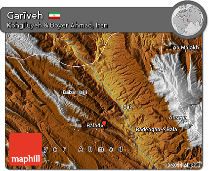 Physical Map of Garīveh