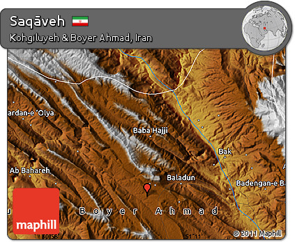 Physical Map of Saqāveh