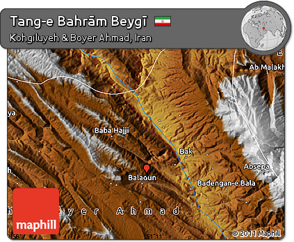 Physical Map of Tang-e Bahrām Beygī