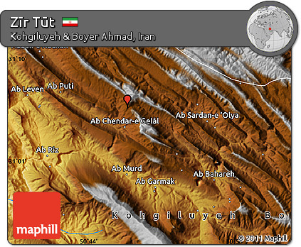 Physical Map of Zīr Tūt