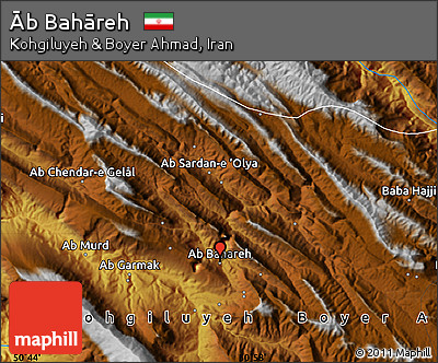 Physical Map of Āb Bahāreh