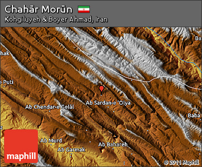 Physical Map of Chahār Morūn