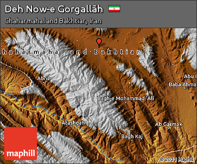 Physical Map of Deh Now-e Gorgallāh