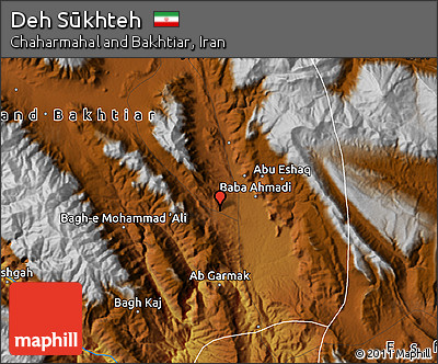 Physical Map of Deh Sūkhteh